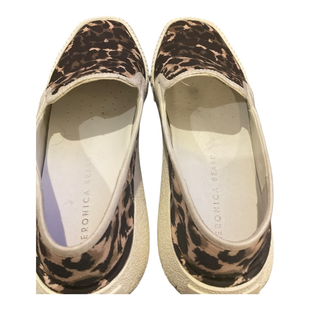 VERONICA BEARD Panelle Leopard-print Canvas Laceless Sneakers  Leopard Size 9M - Picture 12 of 16